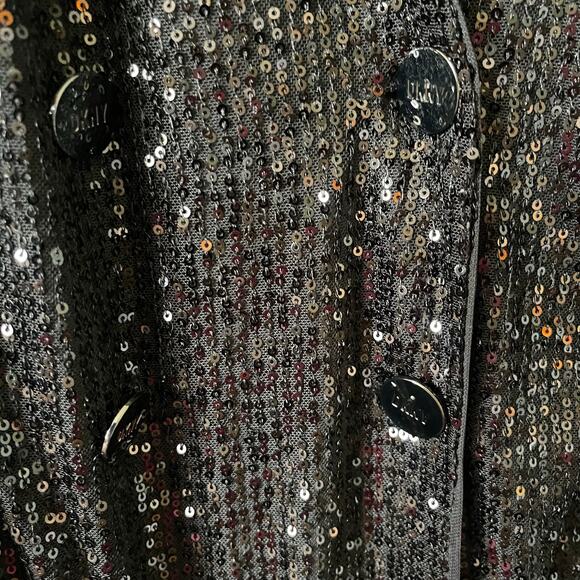 DKNY Sequin Sparkle V-Neck Special Occasion Dress Black Plus Size 18 NWT - Picture 8 of 10